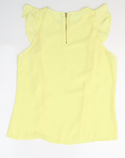 Womens UK Size M Preworn Yellow Basic Blouse