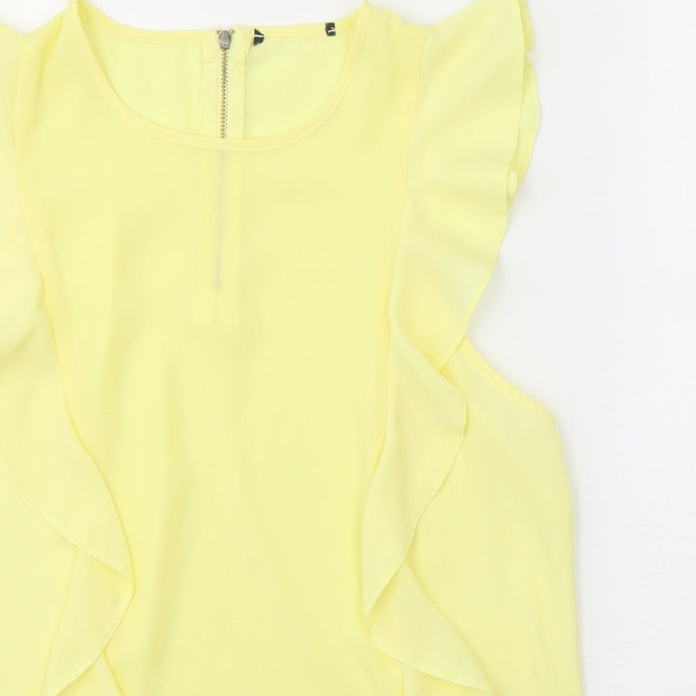 Womens UK Size M Preworn Yellow Basic Blouse