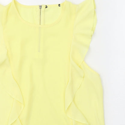 Womens UK Size M Preworn Yellow Basic Blouse