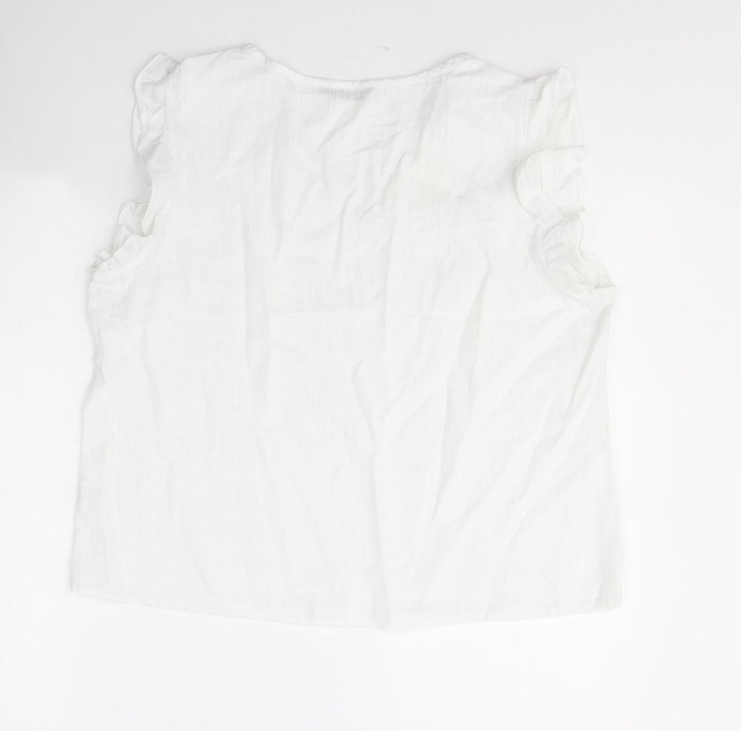 SheIn Womens White  Cotton Basic T-Shirt Size XL V-Neck