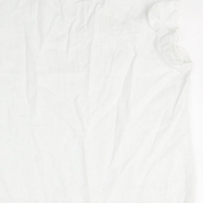 SheIn Womens White  Cotton Basic T-Shirt Size XL V-Neck