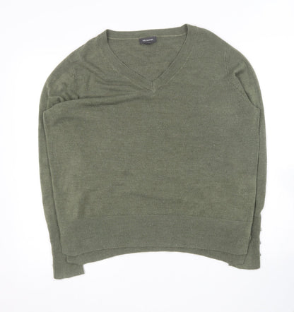 Primark Womens Green V-Neck  Acrylic Pullover Jumper Size 14