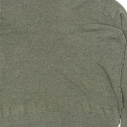 Primark Womens Green V-Neck  Acrylic Pullover Jumper Size 14