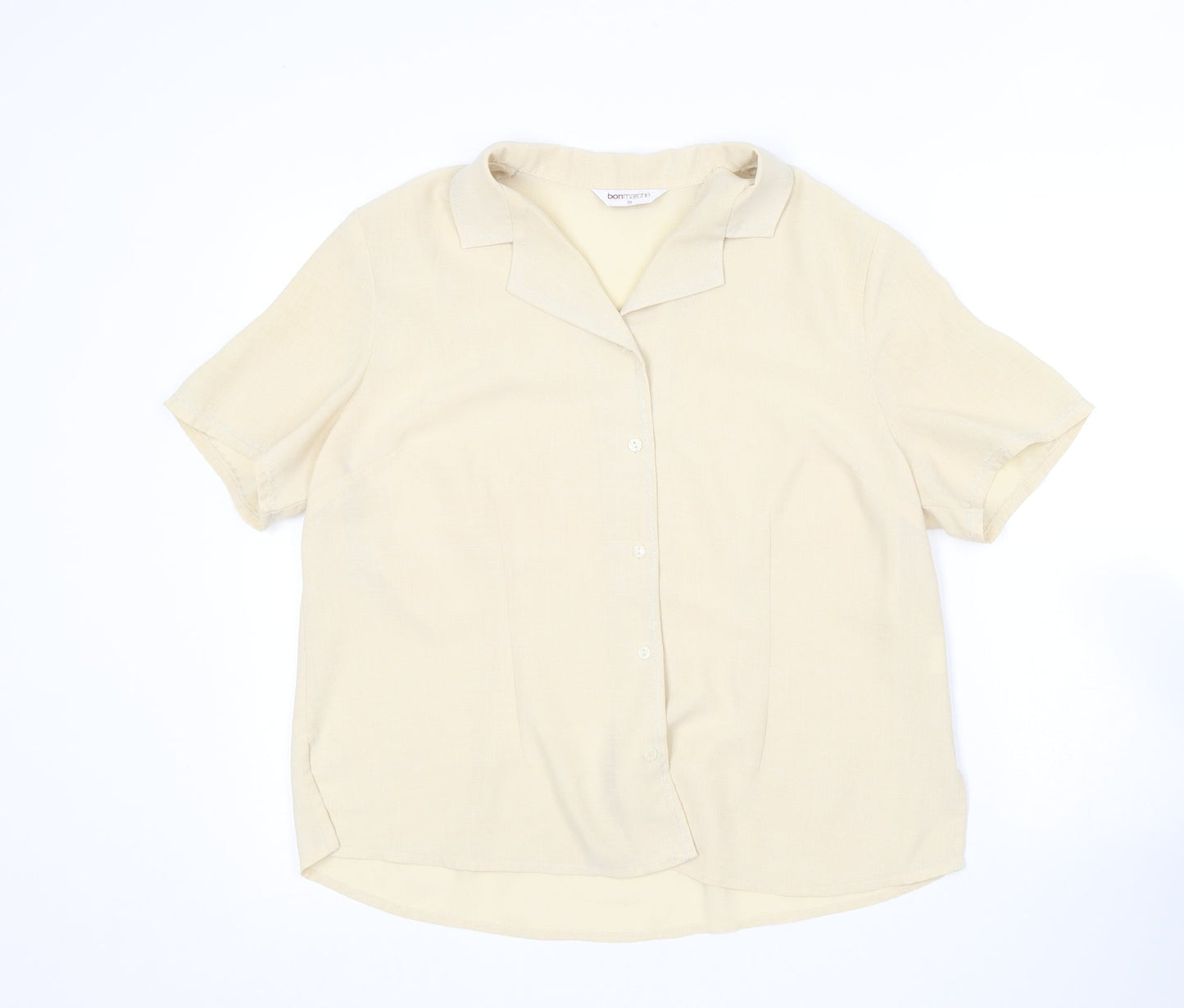 Womens UK Size 18 Bonmarché Yellow Basic Button-Up