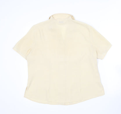 Womens UK Size 18 Bonmarché Yellow Basic Button-Up