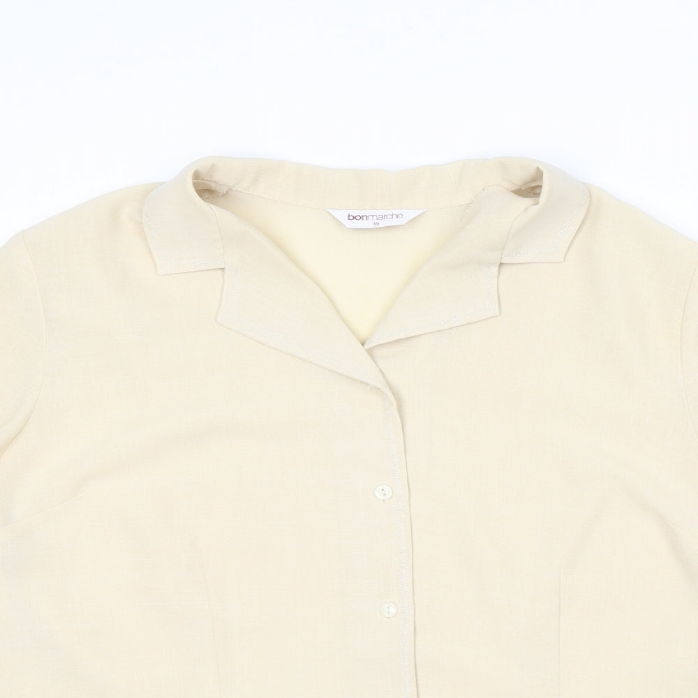 Womens UK Size 18 Bonmarché Yellow Basic Button-Up