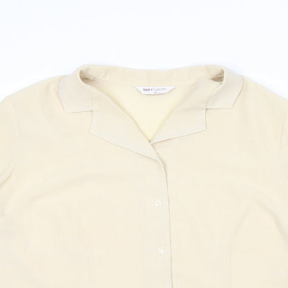 Womens UK Size 18 Bonmarché Yellow Basic Button-Up