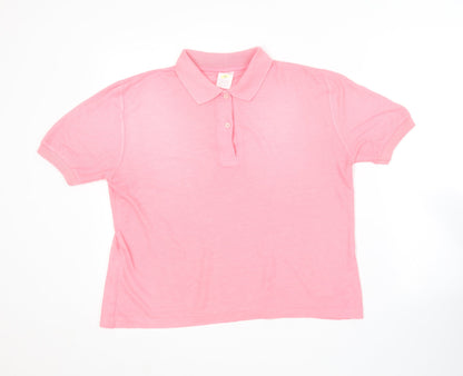 Womens UK Size 16 Littlewoods Pink Basic Polo