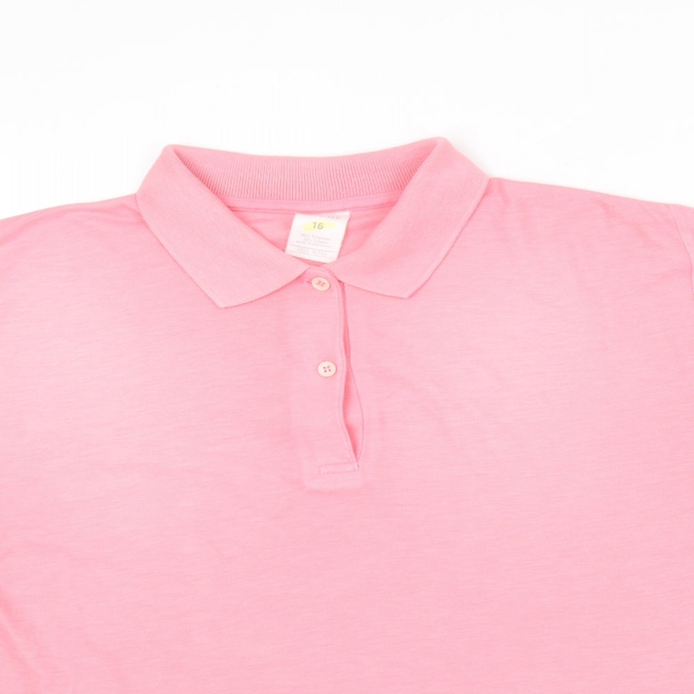 Womens UK Size 16 Littlewoods Pink Basic Polo