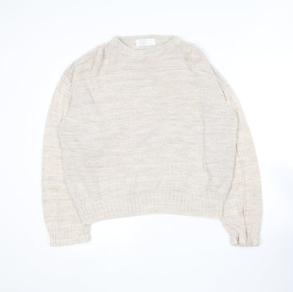 Womens UK Size L Preworn Beige Pullover Jumper