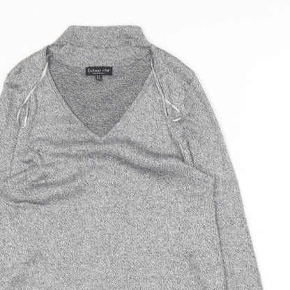 F&F Womens Grey Round Neck  Viscose Pullover Jumper Size 12