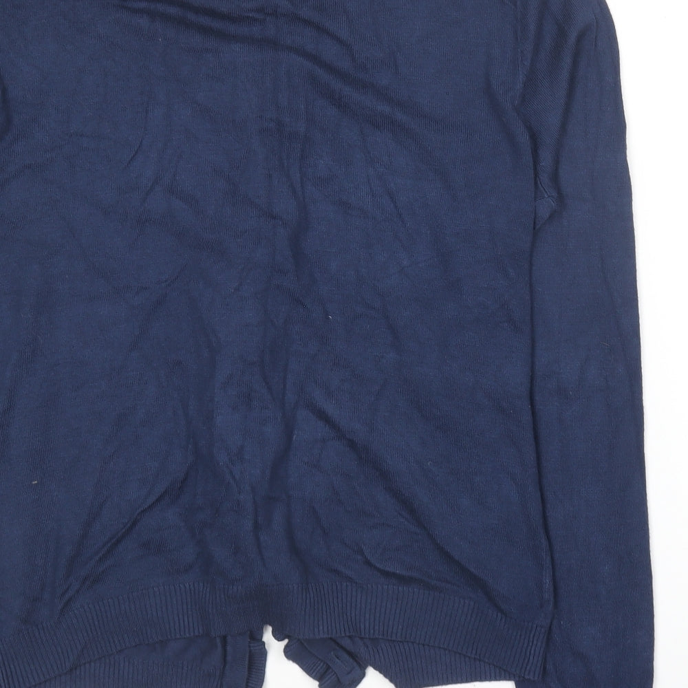 FAM Womens Blue Round Neck  Cotton Cardigan Jumper Size M
