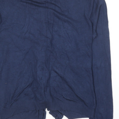 FAM Womens Blue Round Neck  Cotton Cardigan Jumper Size M