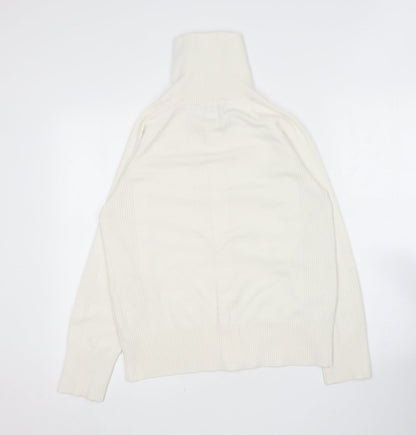 George Womens Ivory Collared  Acrylic Full Zip Jumper Size 16
