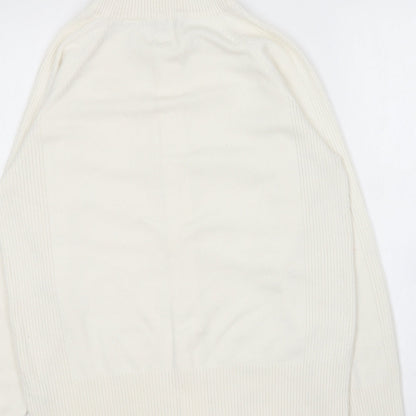 George Womens Ivory Collared  Acrylic Full Zip Jumper Size 16