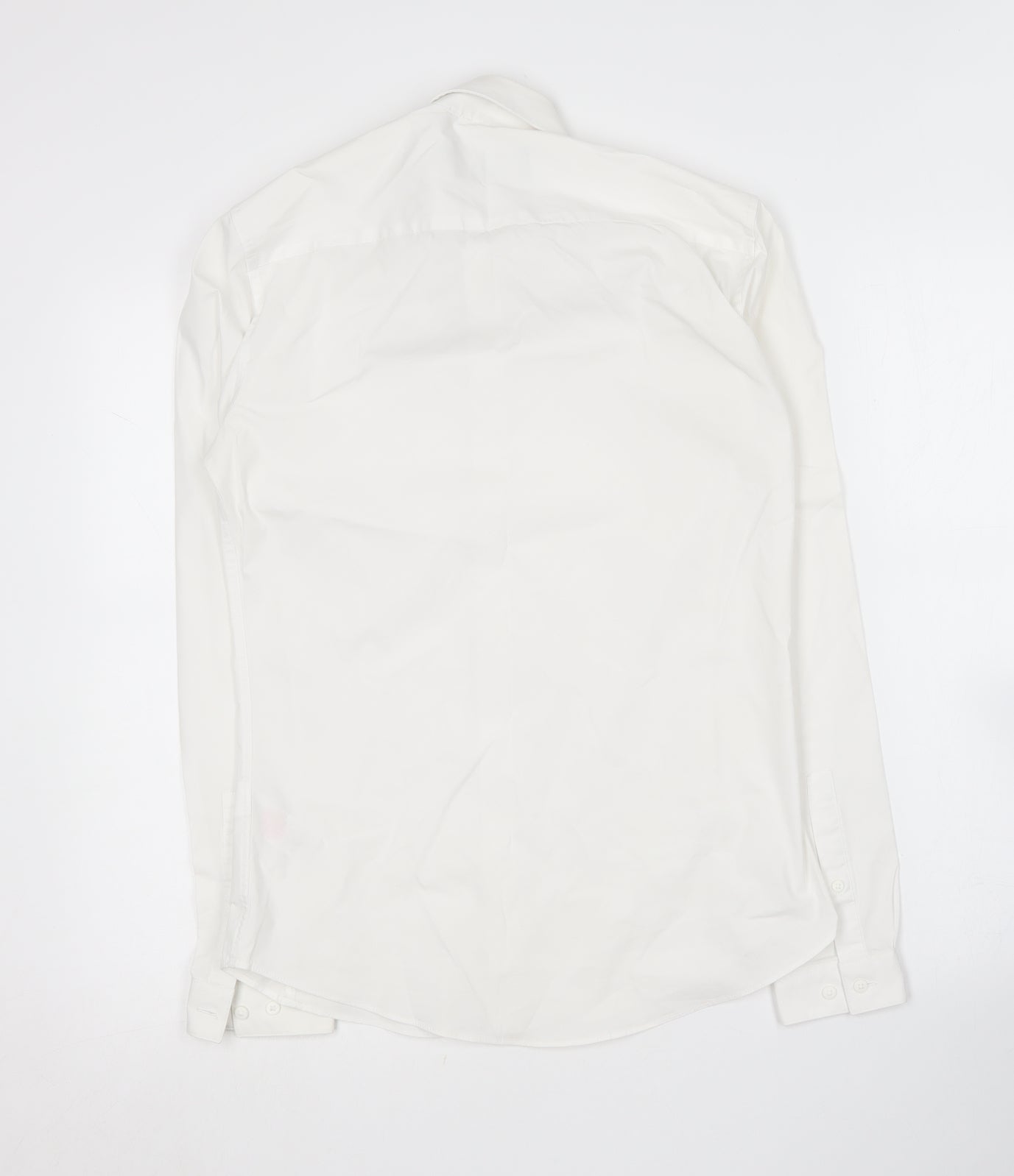 Mens UK Size S Topman White  Button-Up Long Sleeve Casual Shirt