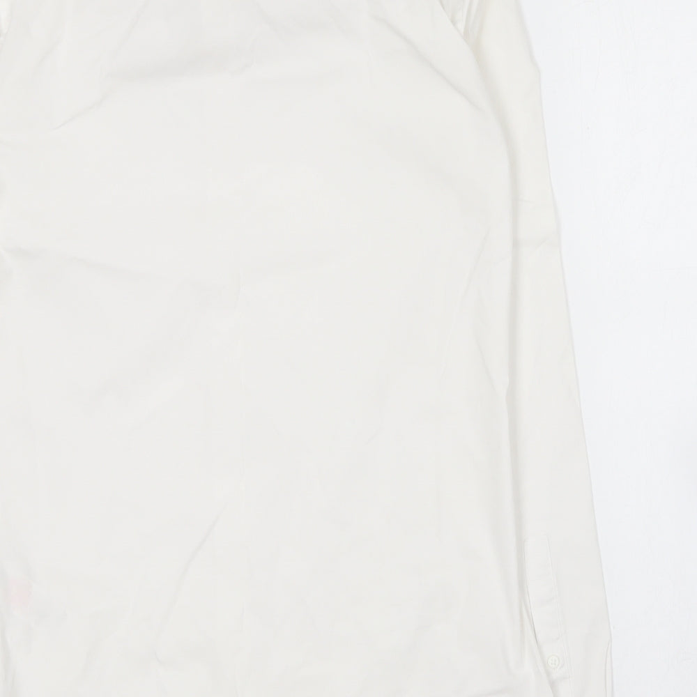 Mens UK Size S Topman White  Button-Up Long Sleeve Casual Shirt