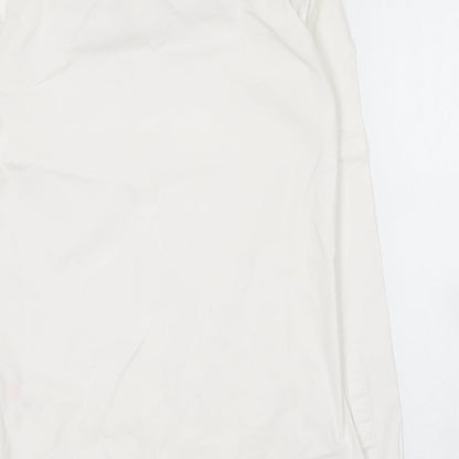 Mens UK Size S Topman White  Button-Up Long Sleeve Casual Shirt