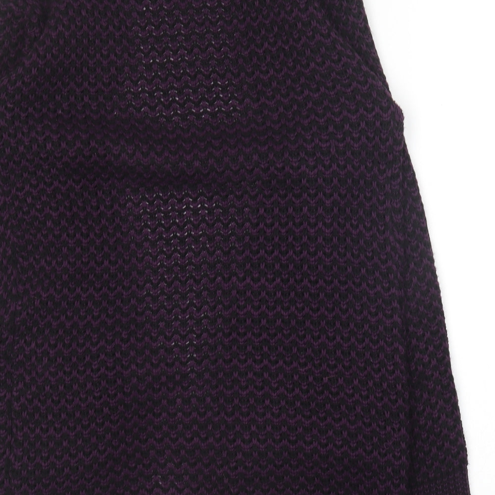 Glimpse  Womens Purple Collared  Acrylic Cardigan Jumper Size S