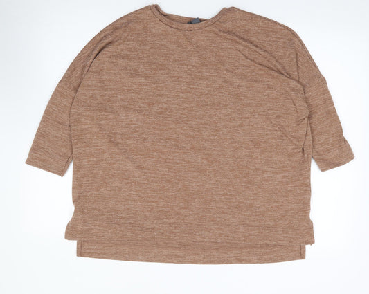 Primark Womens Brown Round Neck  Polyester Pullover Jumper Size S