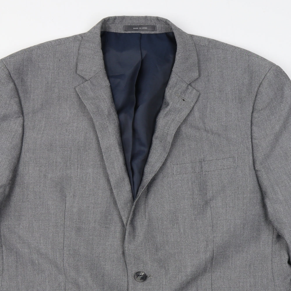 Primark Mens Grey  Polyester Jacket Suit Jacket Size 44