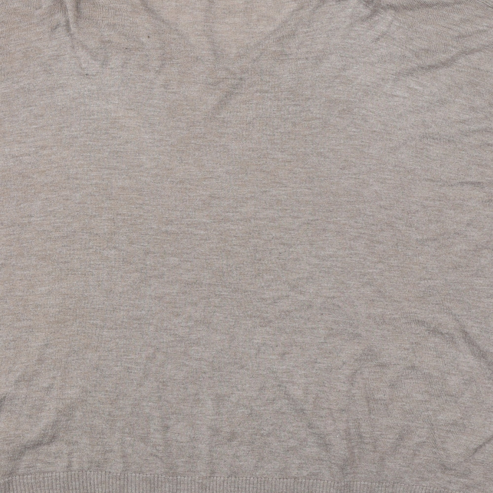 George Womens Beige V-Neck  Viscose Pullover Jumper Size 20