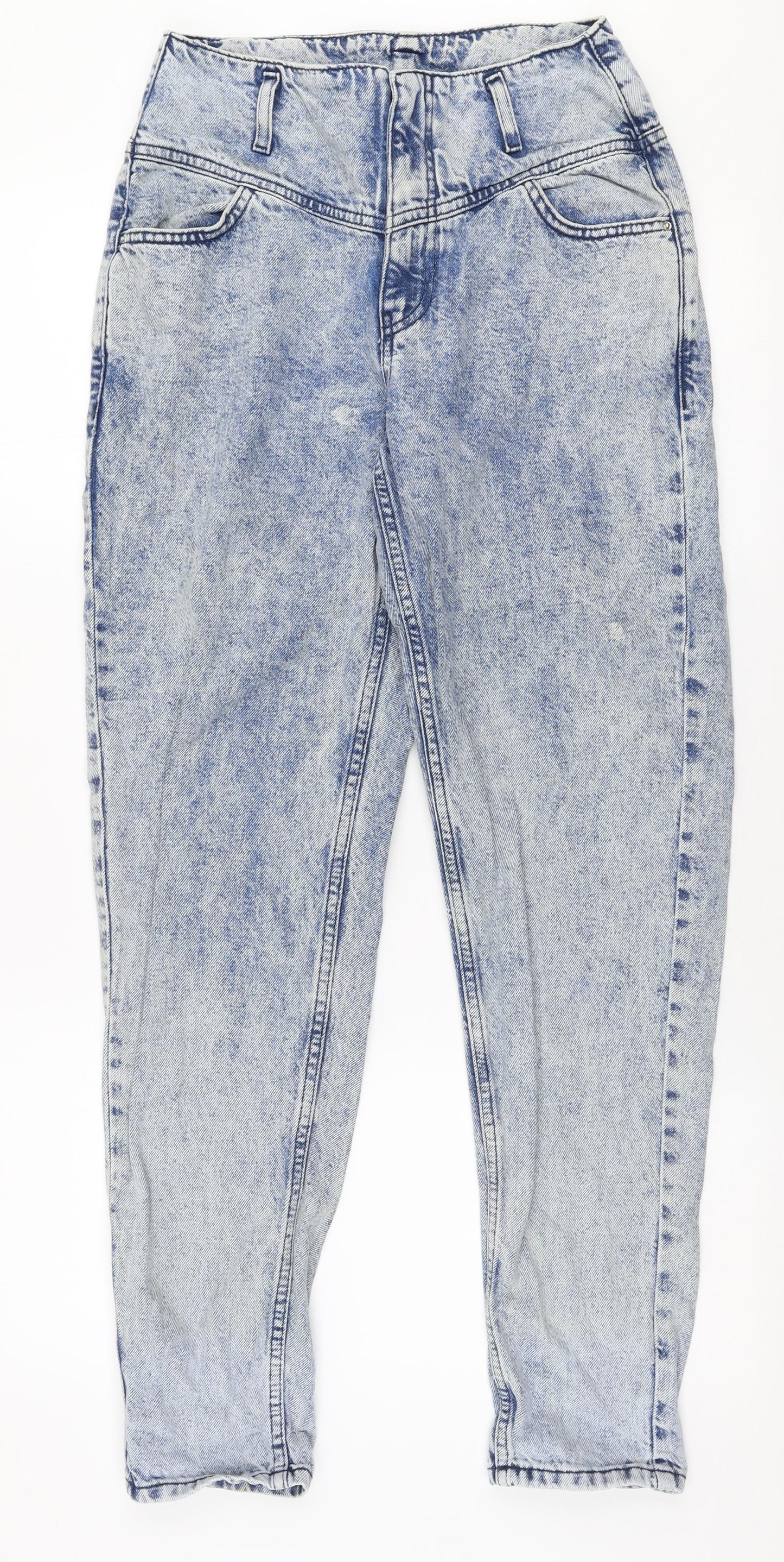 Denim Co Womens Blue  100% Cotton Mom Jeans Size 8 L30 in Regular Zip