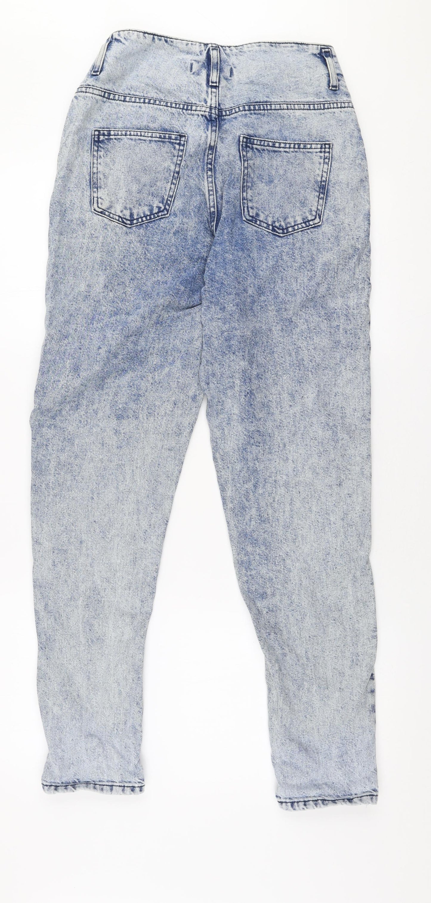 Denim Co Womens Blue  100% Cotton Mom Jeans Size 8 L30 in Regular Zip