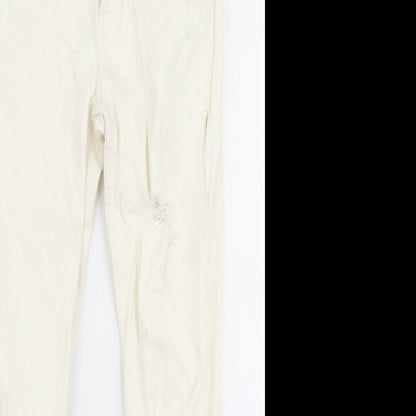 Denim Co Womens Ivory  Cotton Skinny Jeans Size 10 L27 in Slim Zip