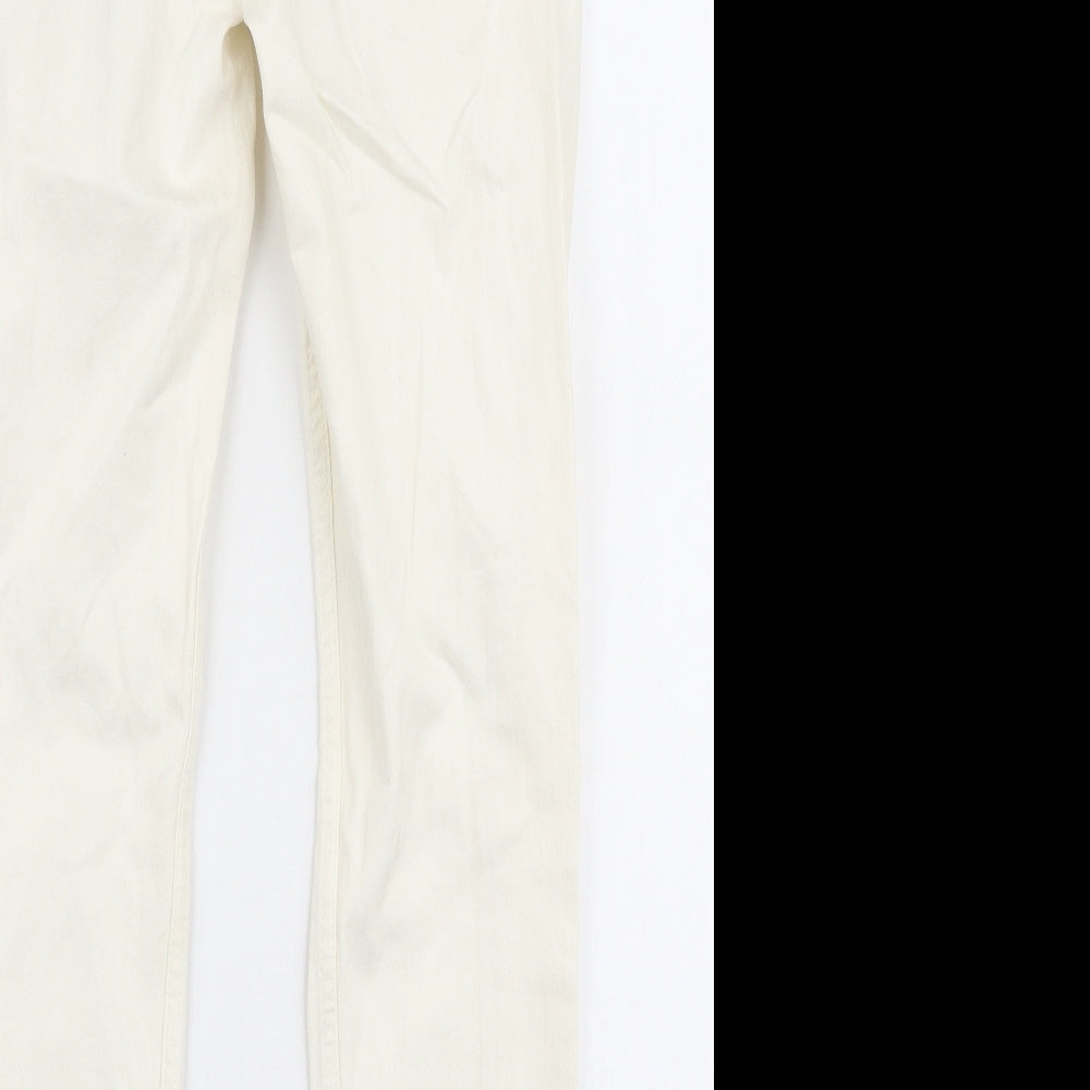 Denim Co Womens Ivory  Cotton Skinny Jeans Size 10 L27 in Slim Zip