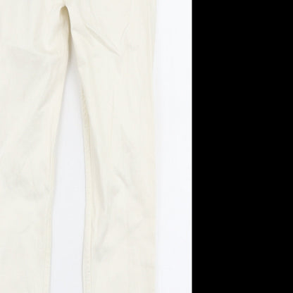 Denim Co Womens Ivory  Cotton Skinny Jeans Size 10 L27 in Slim Zip