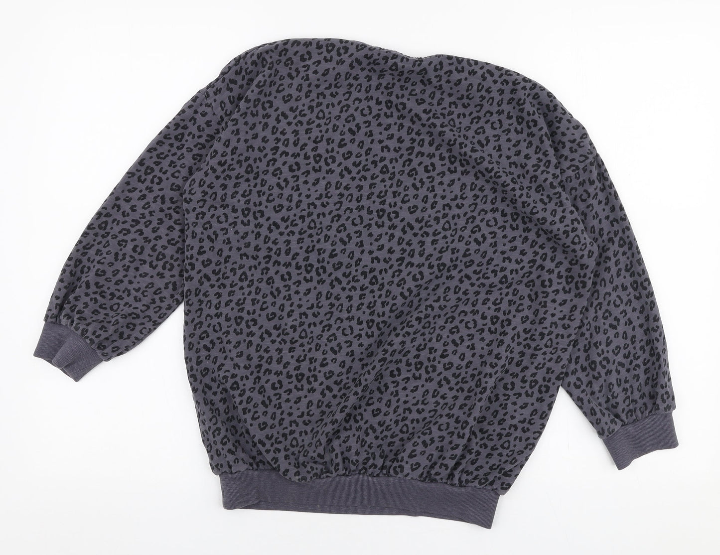 NEXT Girls Grey Animal Print 100% Cotton Pullover Sweatshirt Size 11 Years  Pullover