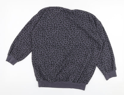 NEXT Girls Grey Animal Print 100% Cotton Pullover Sweatshirt Size 11 Years  Pullover