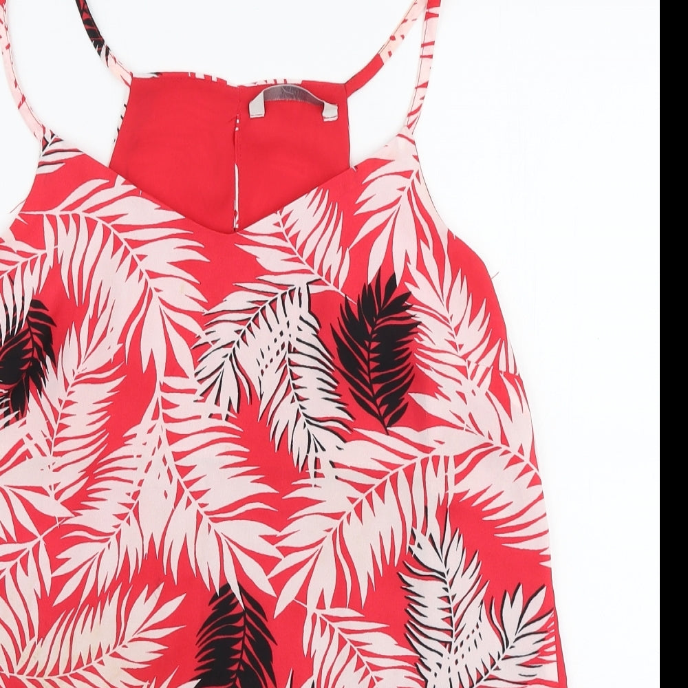 George Womens Multicoloured Floral Polyester Camisole Blouse Size L V-Neck