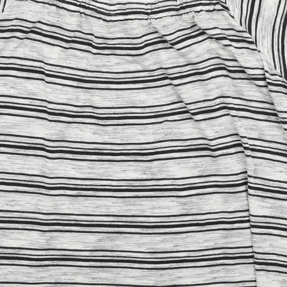 Papaya Womens Grey Striped Viscose Jersey Blouse Size 14 Off the Shoulder