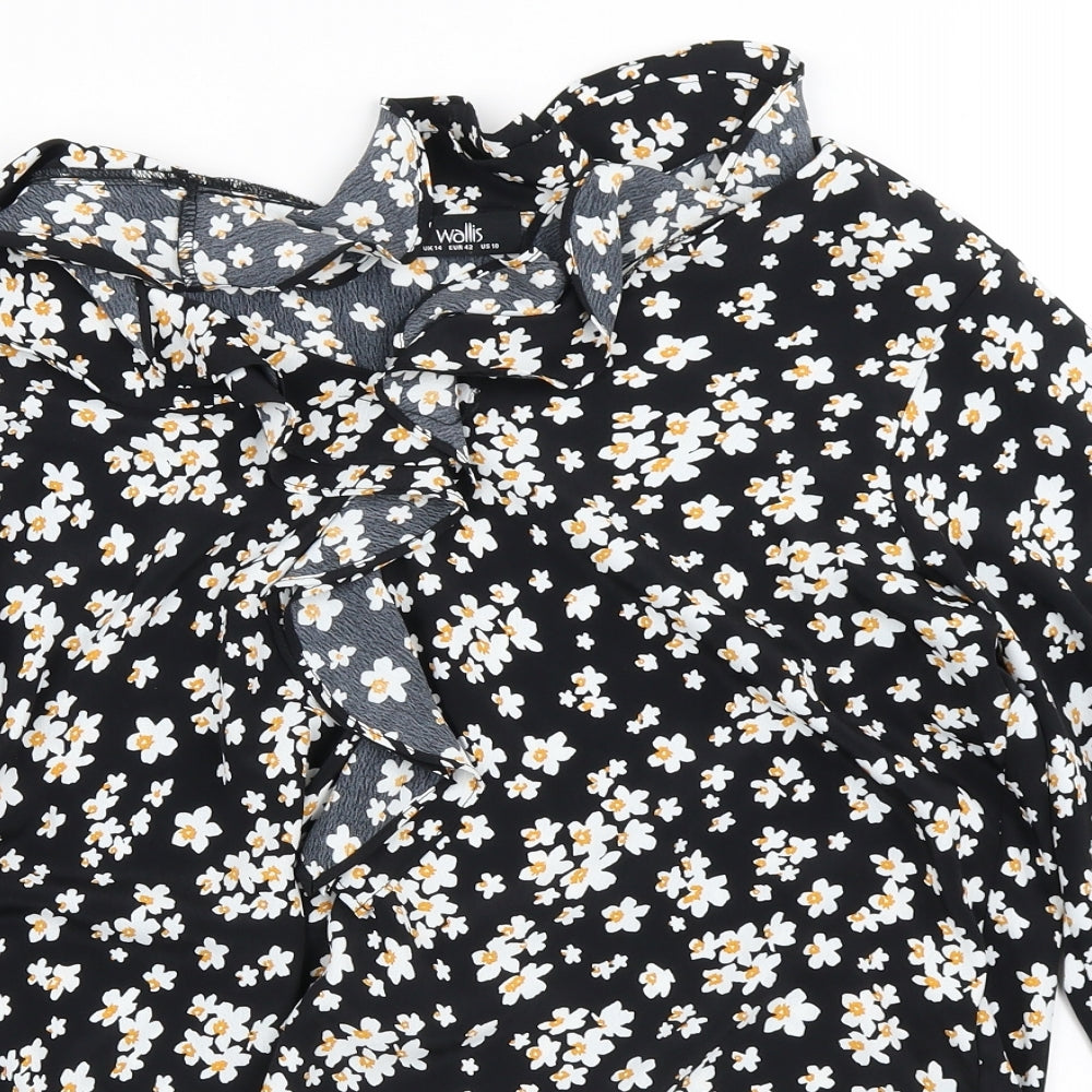 Womens UK Size 14 Wallis Black Tunic Blouse