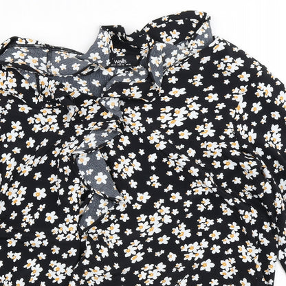 Womens UK Size 14 Wallis Black Tunic Blouse