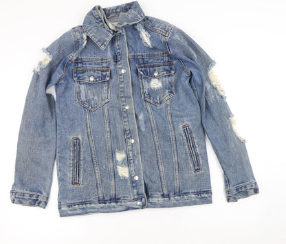 Denim & Co. Womens Blue   Jacket  Size 8   - DIstressed