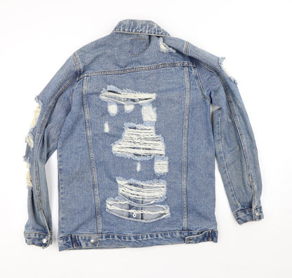 Denim & Co. Womens Blue   Jacket  Size 8   - DIstressed