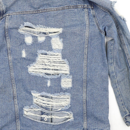 Denim & Co. Womens Blue   Jacket  Size 8   - DIstressed