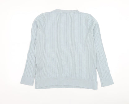 New Look Womens Blue Round Neck  Viscose Pullover Jumper Size 18