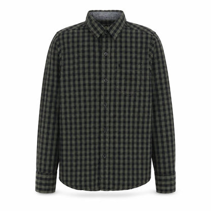 Primark Girls Green Check Cotton Basic Button-Up Size 11-12 Years Collared Button