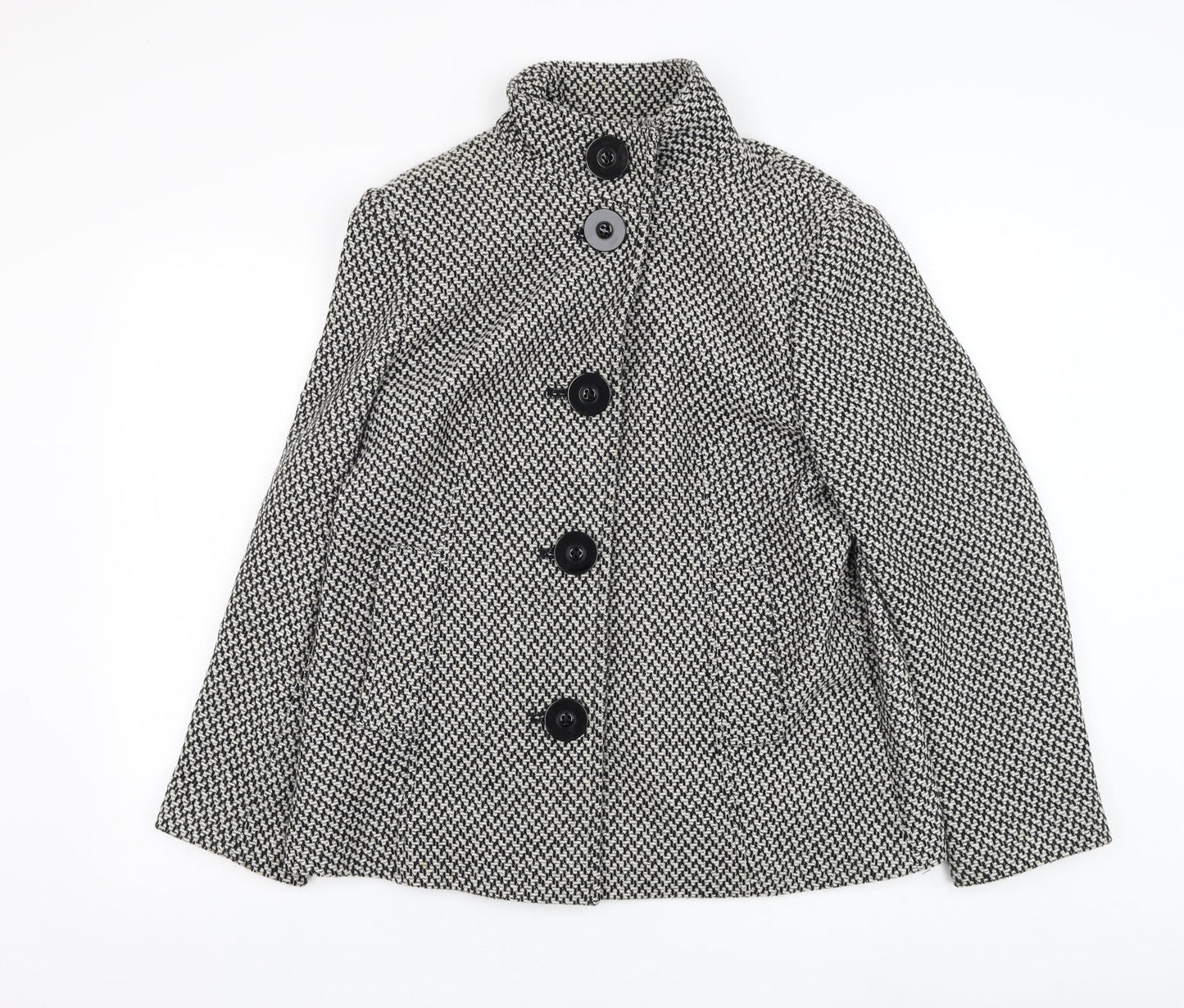 Debenhams Womens White   Overcoat Coat Size 16  Button