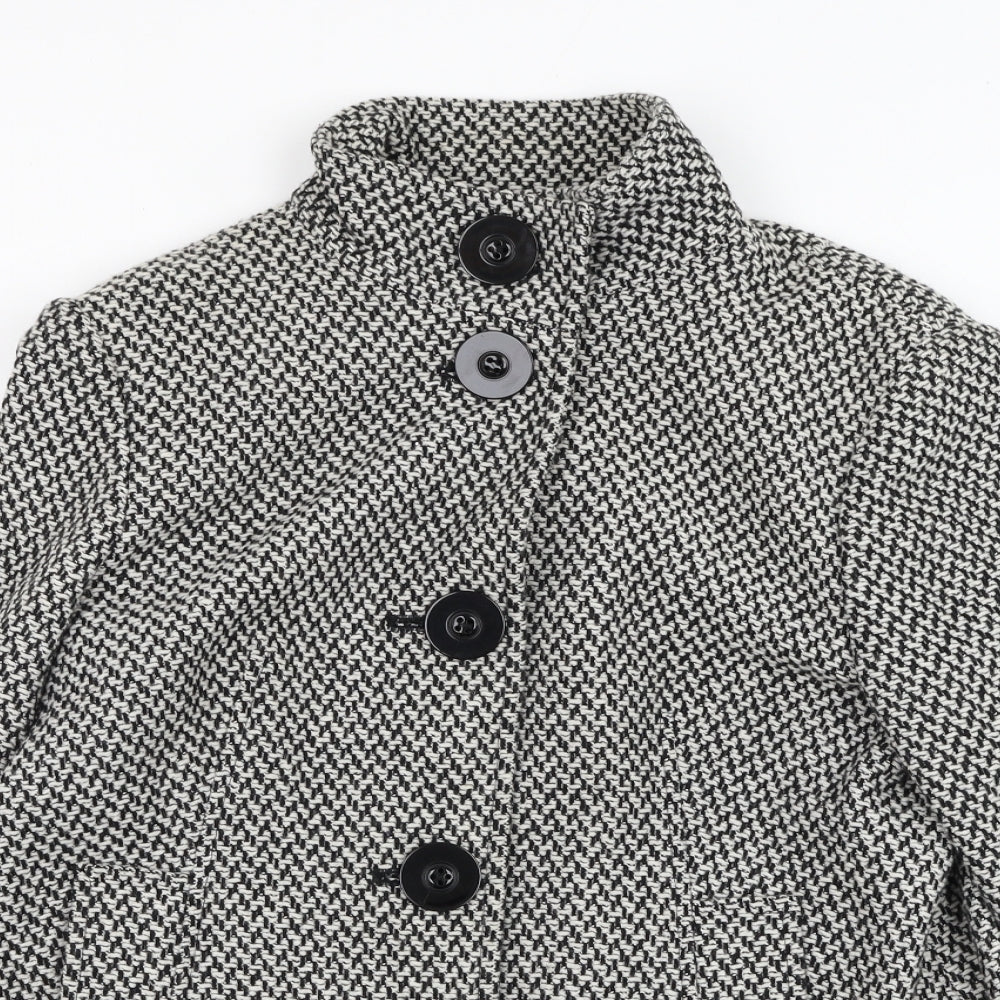 Debenhams Womens White   Overcoat Coat Size 16  Button