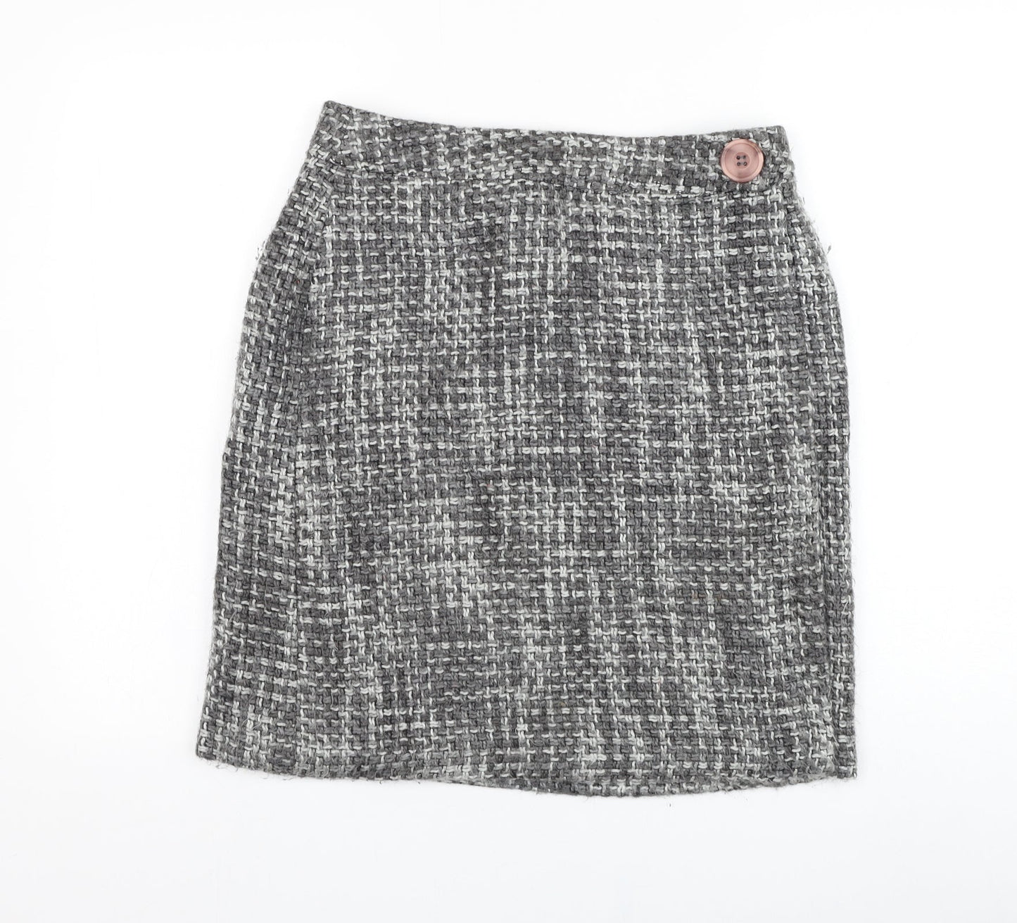 AMARANTO Womens Grey  Acrylic A-Line Skirt Size 12   Zip