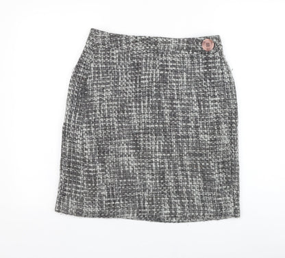 AMARANTO Womens Grey  Acrylic A-Line Skirt Size 12   Zip