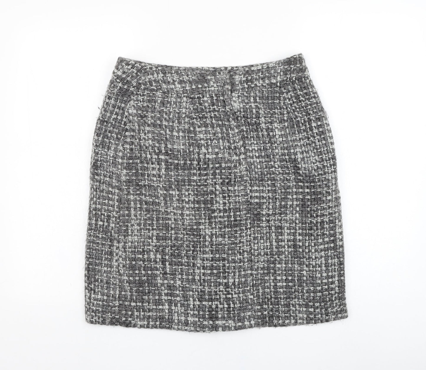 AMARANTO Womens Grey  Acrylic A-Line Skirt Size 12   Zip