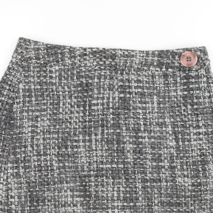 AMARANTO Womens Grey  Acrylic A-Line Skirt Size 12   Zip