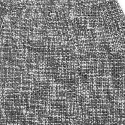 AMARANTO Womens Grey  Acrylic A-Line Skirt Size 12   Zip
