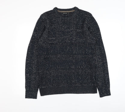 Cedar Wood State Mens Blue Round Neck  Acrylic Pullover Jumper Size XS